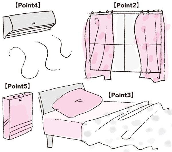 寝室環境を整える５つのポイント