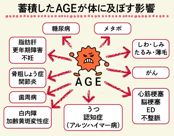 AGEは全身のさまざまな病気に関わる