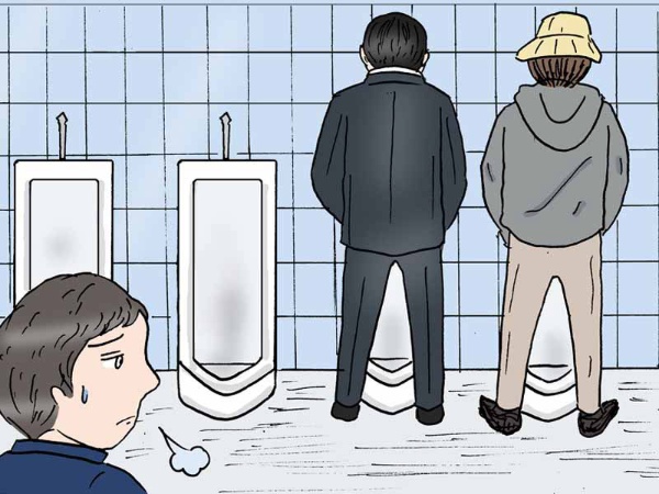 男子の公共トイレには仕切りがないものも少なくない