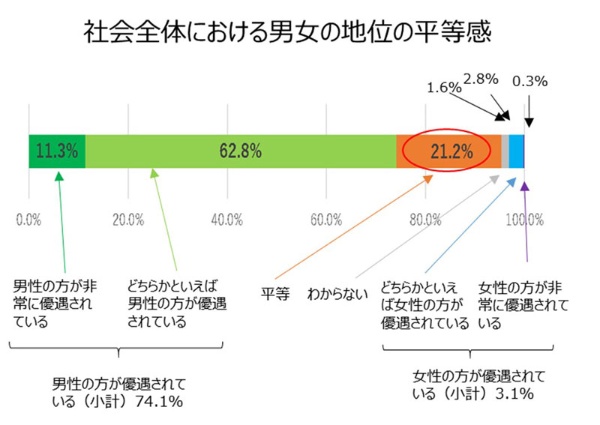 内閣府「令和元年男女共同参画社会に関する世論調査」より。図版は丸川氏の講演資料より転載