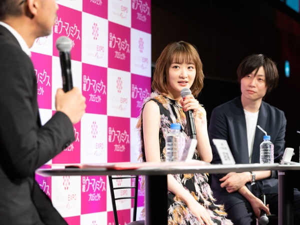（中央）女優・タレントの生駒里奈さん、（右）「SHOWROOM」代表取締役社長・前田裕二さん