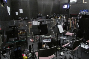 客席が回転するために舞台袖に配置されているオーケストラピットの部屋