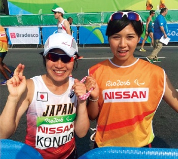 リオデジャネイロパラリンピック女子マラソンでは、自分の親ほど年が離れている近藤寛子選手の伴走者として、前半20kmを走り、5位入賞をサポート