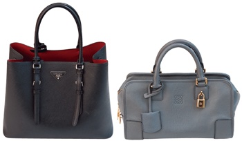 【左】プラダのトートバッグ（約25万円で購入）【右】ロエベのバッグ（約23万円で購入） 