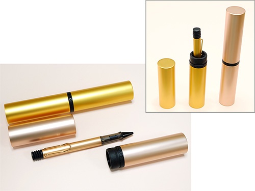 「LAMY LX（ラミー ルクス）」ボールペン 全4色（写真はゴールドとローズゴールド）、各5000円（税抜）