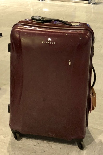 愛用のファスナー式スーツケース。およそのサイズは、高70cm×幅50cm×奥行28cm。容量はおよそ70リットル（写真は宮本さん提供）