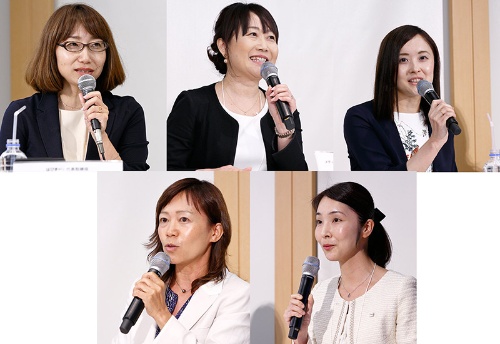 金澤悦子さんと4名の女性リーダーが登壇しました　写真／竹井俊晴
