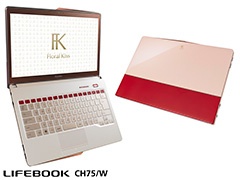 「Floral Kiss（LIFEBOOK CH75/W）」エレガントレッド with ベージュ。