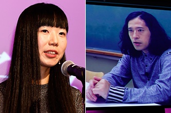 メガヒット賞の文藝春秋・浅井茉莉子さん（左）。『火花』著者の又吉さんからビデオメッセージが届いた