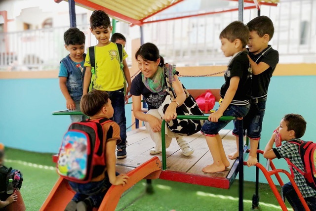 パレスチナの幼稚園で（2017年9月）