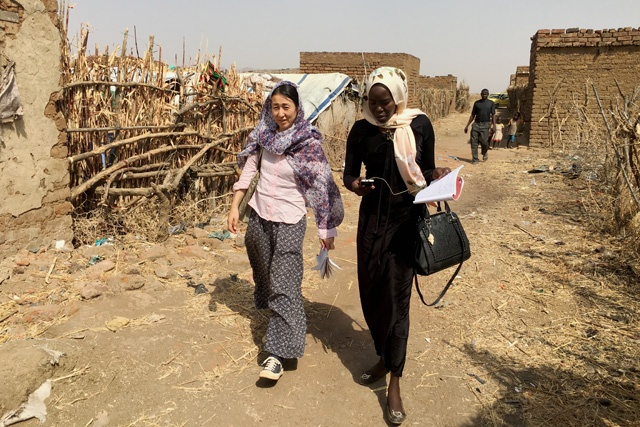 スーダン南コルドファン州の活動地の集落を歩く（2018年2月）