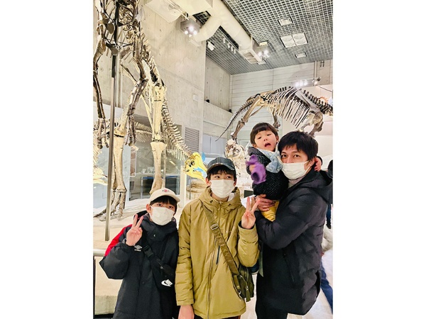 家族で上野の国立科学博物館へ。写真提供／斉田さん