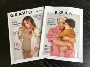 妊娠や子育てについてのデンマークの雑誌。全体的に落ち着いたトーン。それほど種類もない